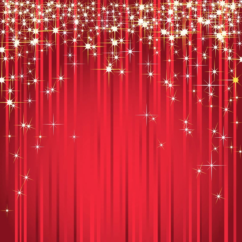 Sensfun 8x8ft Red Golden Starry Backdrop for Portrait Photography Glitter Gold Star Red Stripe Background Photobooth Banner Wedding Birthday Party Kids Newborn Photo Studio Props(WP019) - Image 1